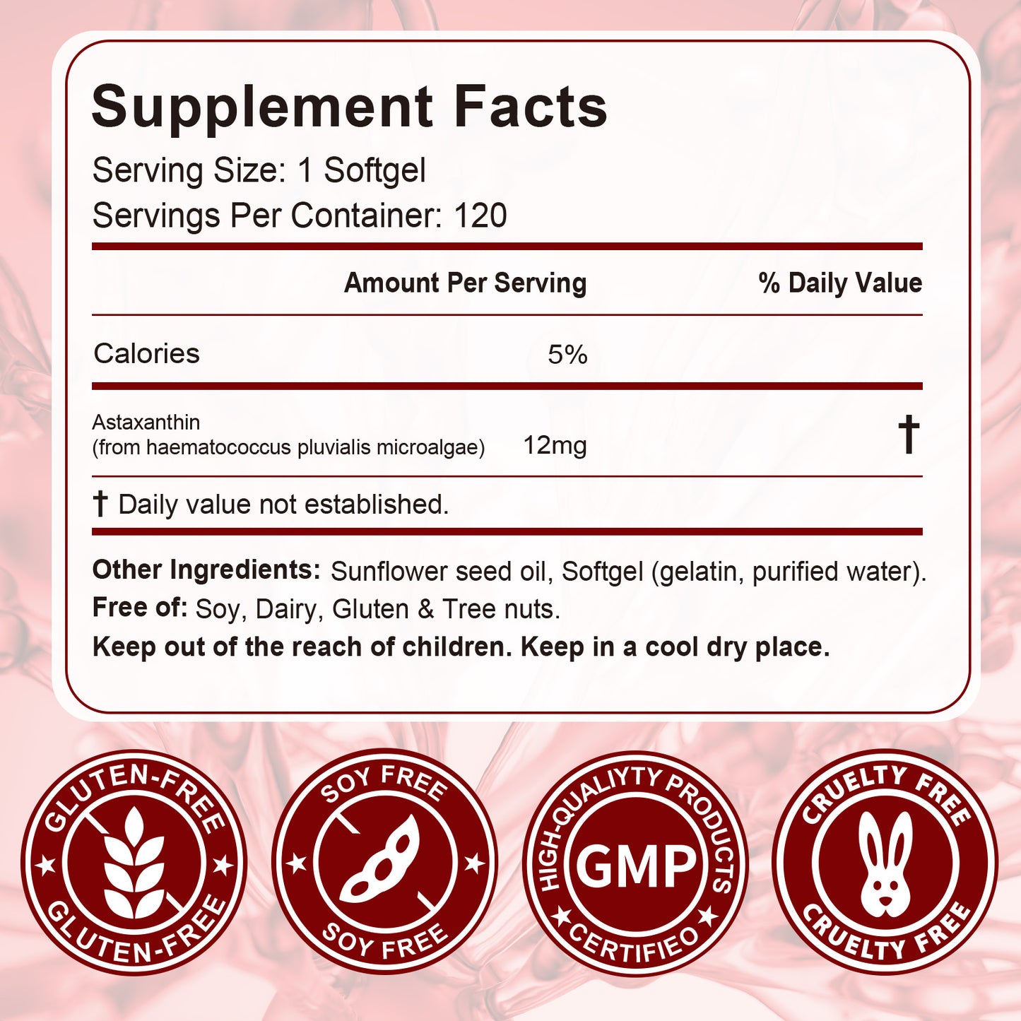 Nature's Most Powerful Skin Protector - 12mg Astaxanthin